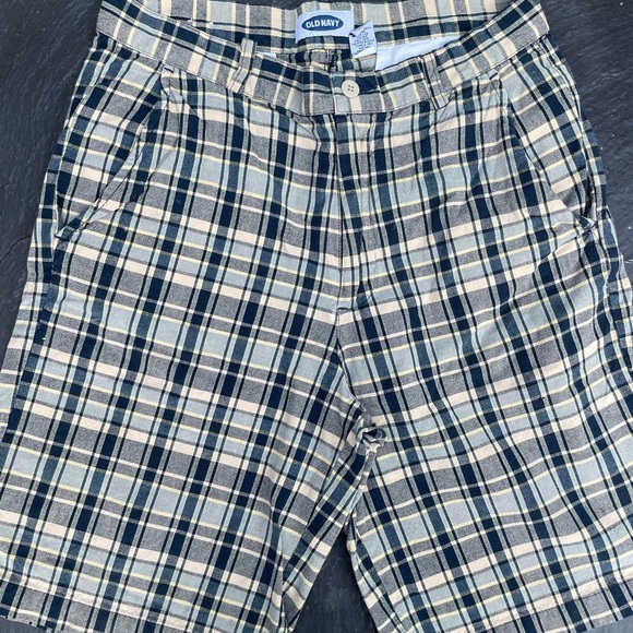 Old Navy Other - Classic plaid cream / blue shirts waist 29